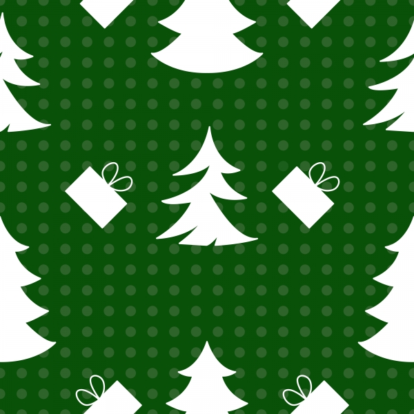 Download Laconic seamless New Year's pattern on a green bac 
