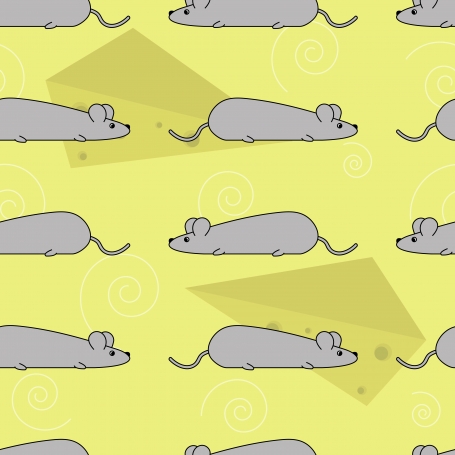 Vector seamless pattern with mice. 