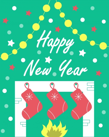The New Year's card with a