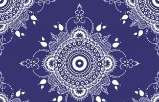 Vector Mandala On A Dark Blue