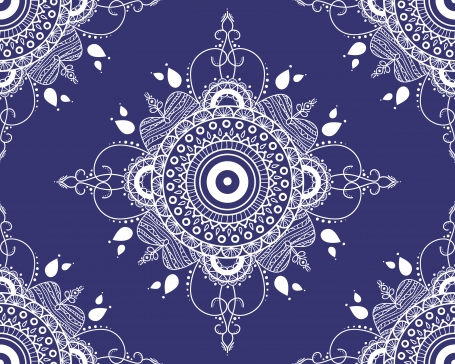 Vector Mandala On A Dark Blue