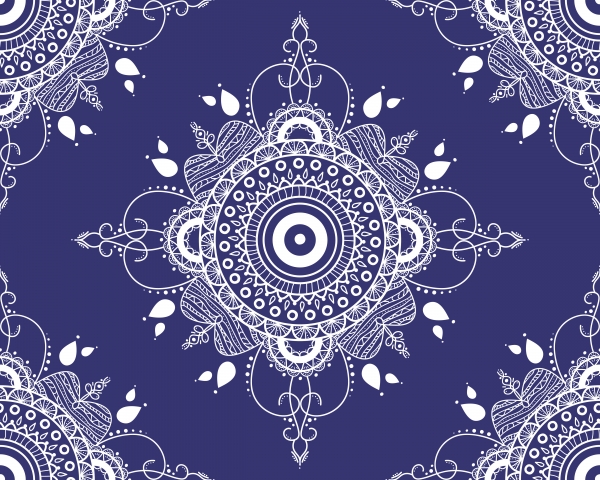 Download Vector Mandala On A Dark Blue Background 