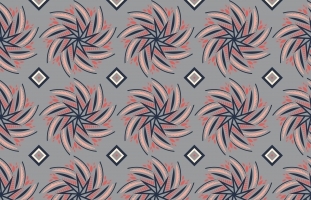 Vector seamless pattern on a grey