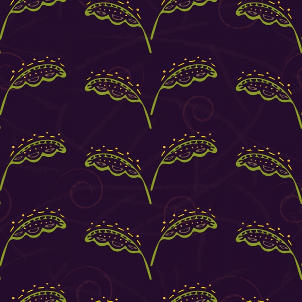 Download Fantasy hand-drawn floral seamless pattern.  