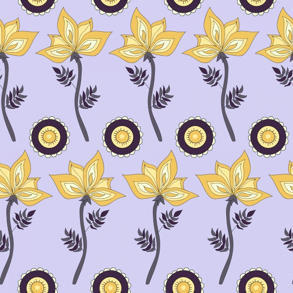 Download Fantasy Hand-Drawn Floral Seamless Pattern 