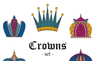 A set of crowns for design. Color