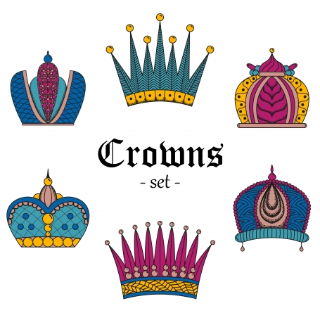 A set of crowns for design. Color