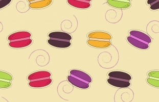 Seamless Pattern with Macarons