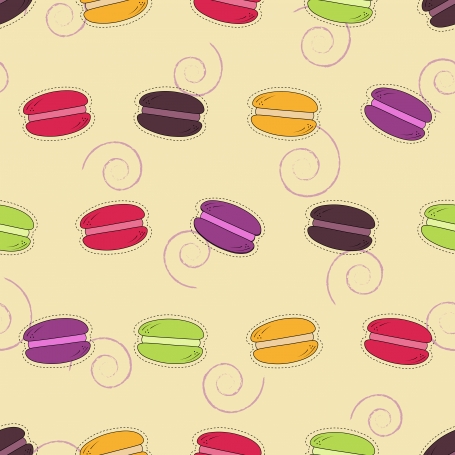 Seamless Pattern with Macarons