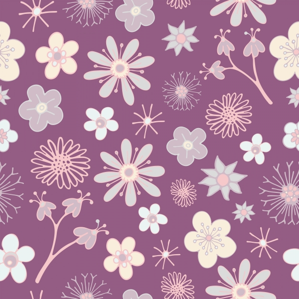 Download Seamless flower pattern. Hand-drawn vector illustration. 
