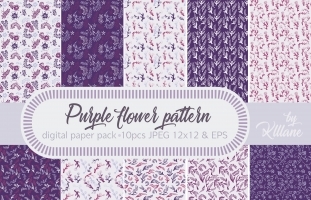 Purple Flower Pattern Digital