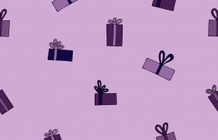 Festive Gifts Pattern on a Lilac