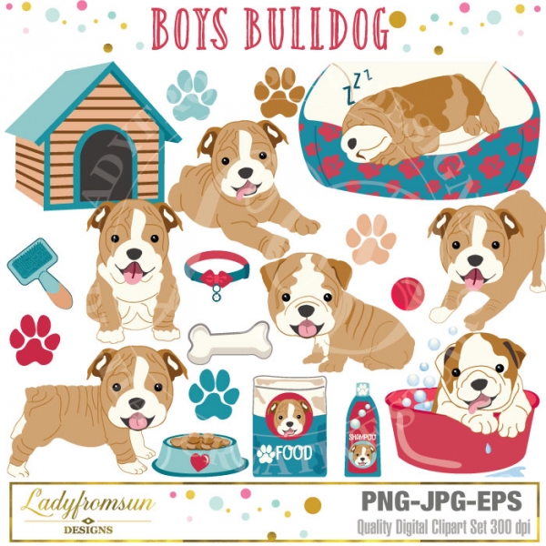Download Boys Bulldog clip art, french bulldog, British bulldog vectors, Dog Pa 