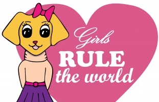 Girls Rule The World Dog Vector