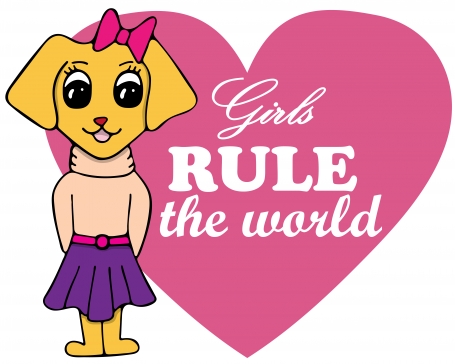 Girls Rule The World Dog Vector