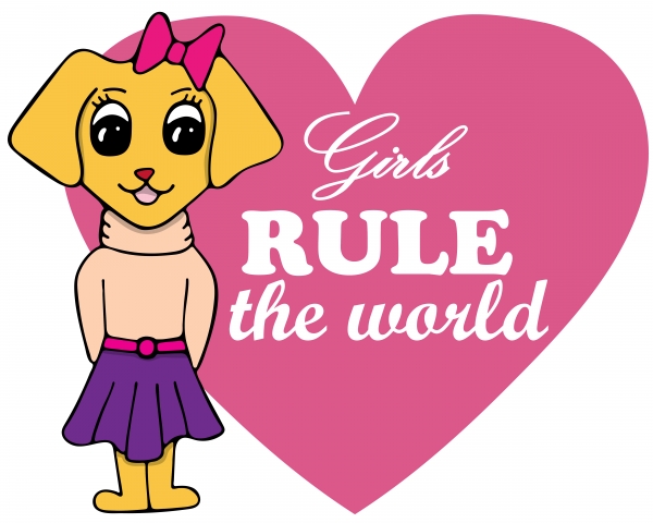 Download Girls Rule The World Dog Vector Illustration 