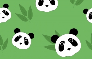 Panda Seamless Pattern and Bamboo