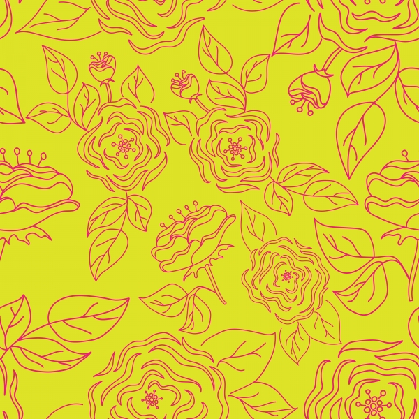 Download Seamless Pattern with Hand-Drawn Roses 