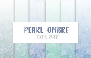 Ombre Blue Pearl Digital Paper