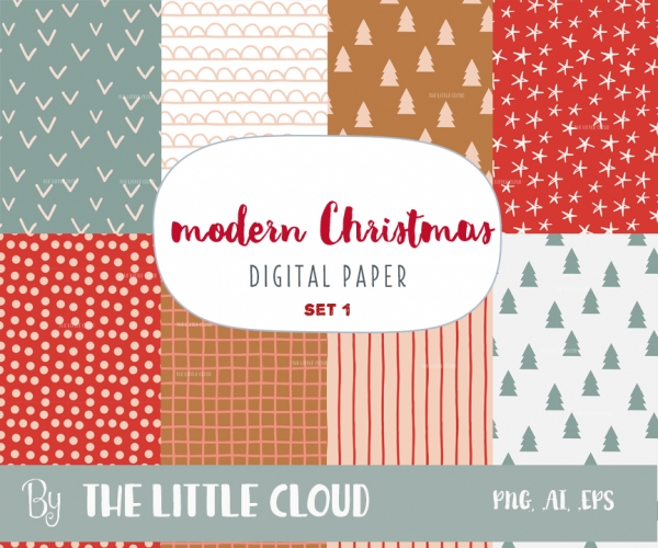 Download Modern Christmas Seamless Patterns 