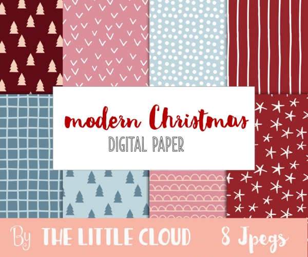 Download Modern Christmas Seamless Patterns 