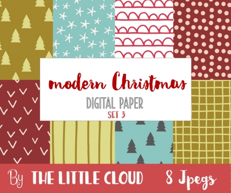 Modern Christmas Digital Paper
