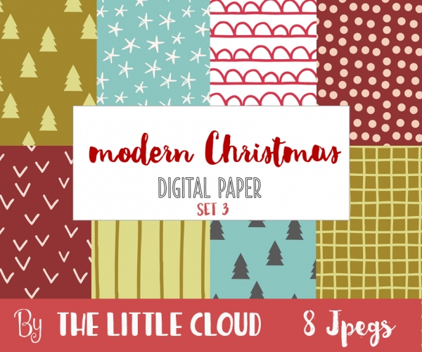 Download Modern Christmas Digital Paper 