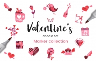  Valentine's Doodle Set