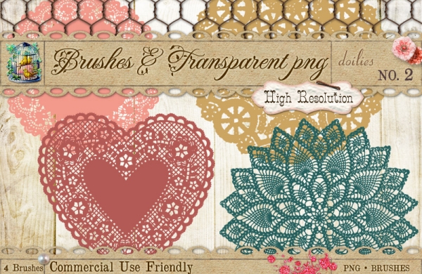 Download Doilies 2 Brushes and Digital Clipart PNG 