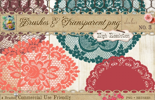 Download Doilies 3 Brushes and Digital Clipart PNG 