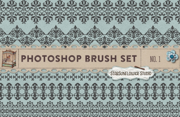 Download Photoshop Brushes Sweet Ornament Borders No. 1 