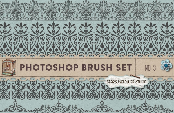 Download Photoshop Brushes Sweet Ornament Borders No. 3 