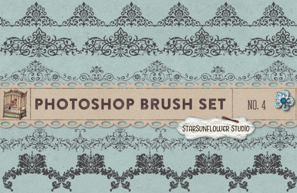 Download Photoshop Brushes Sweet Ornament Borders No. 4 