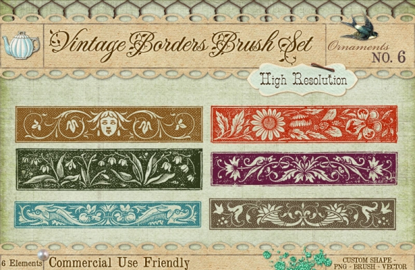 Download Photoshop Brushes Sweet Ornament Borders No. 6 