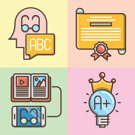 Knowledge and Education Icons Set