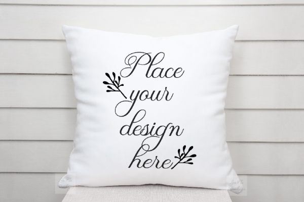 Download Monochromatic white pillow mockup square pillows mock up neutral 