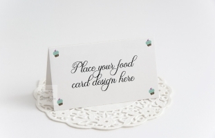 Table Food Place Card Mockup