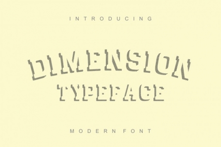 Dimension - striped font