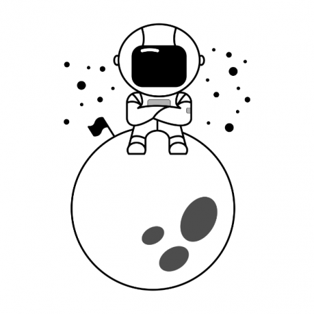 Astronaut sitting on a moon