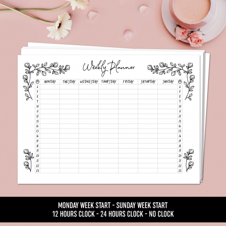 Weekly Planner Floral A4  