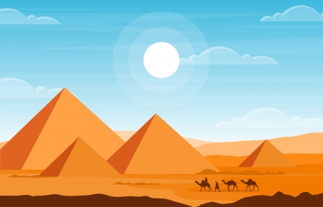 Camel Caravan Crossing Egypt