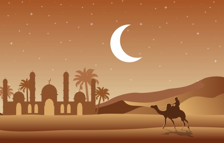 Night Desert Islamic Mosque Date
