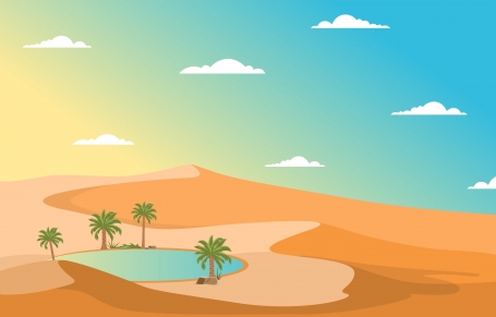 Oasis Date Palm Tree Desert Hill