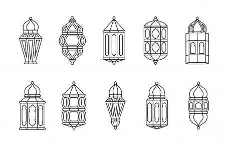 Line Islamic Arabic Lantern Symbol