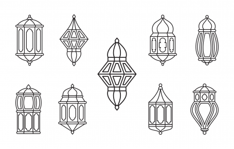 Line Islamic Arabic Lantern Symbol