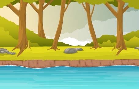 River Flowing Forest Environment