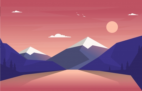 Simple Sunrise Sunset Mountain