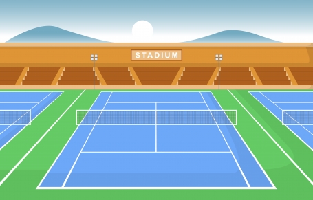 Outdoor Tennis Court Stands Sport