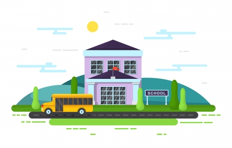 School Education Building Bus