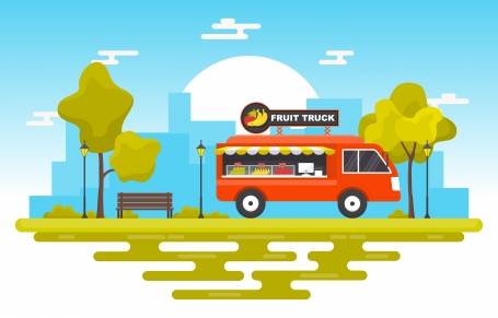 Fruit Food Truck Van Car Vehicle